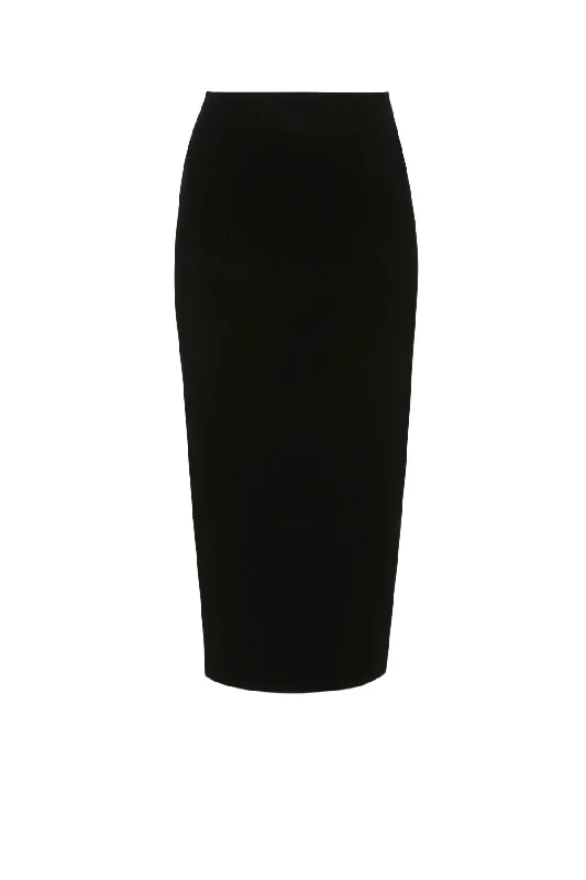 Stay Ahead In Style Victoria Beckham VB Body Fitted Midi Skirt - Black