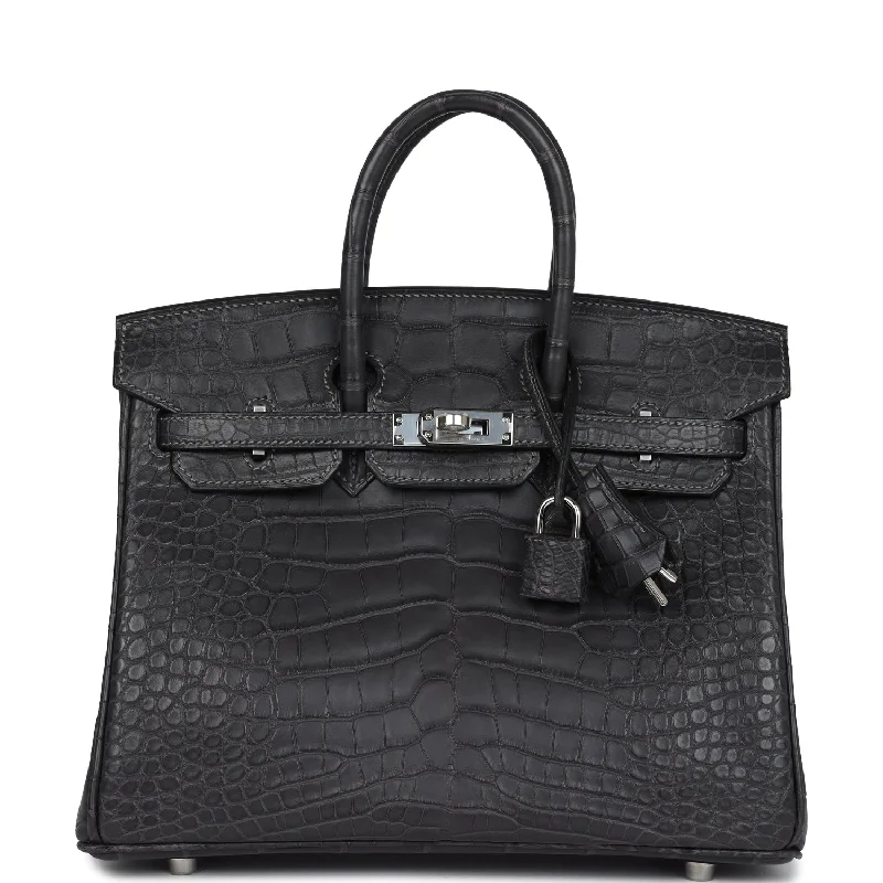 Chic And Clearance-Priced Tote Bags Hermes Birkin 25 Graphite Matte Alligator Palladium Hardware Chic And Clearance-Priced Tote Bags Hermes Birkin 25 Graphite Matte Alligator Palladium Hardware