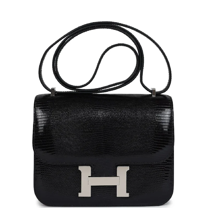 Compact Bags For Minimalist Travelers Hermes Constance 18 Black Varanus Salvator Lizard Palladium Hardware Compact Bags For Minimalist Travelers Hermes Constance 18 Black Varanus Salvator Lizard Palladium Hardware