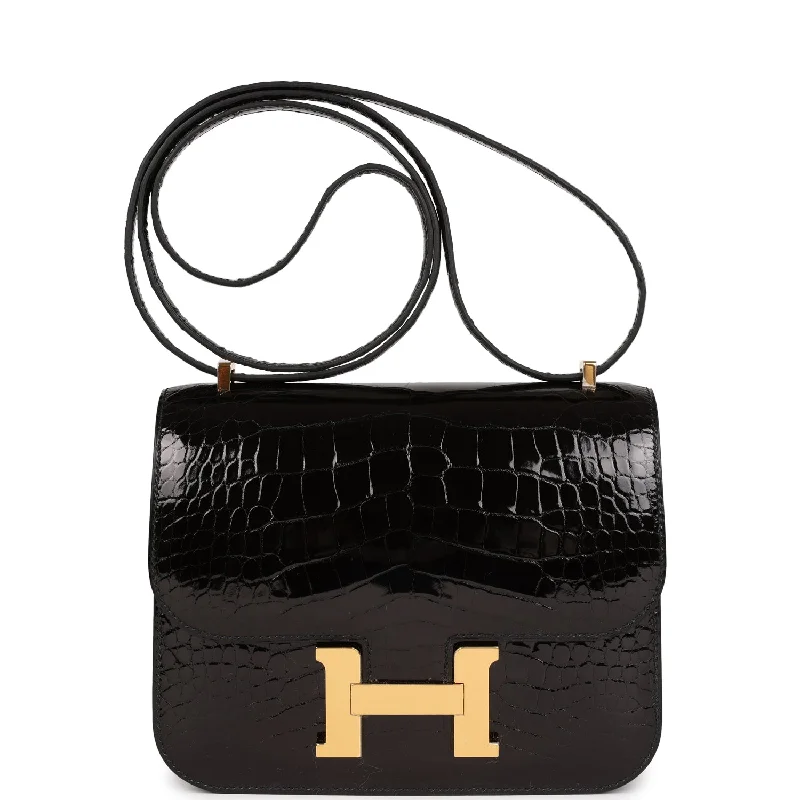 Glamorous Bags For Evening Events And Parties Hermes Constance 18 Black Shiny Alligator Gold Hardware Glamorous Bags For Evening Events And Parties Hermes Constance 18 Black Shiny Alligator Gold Hardware