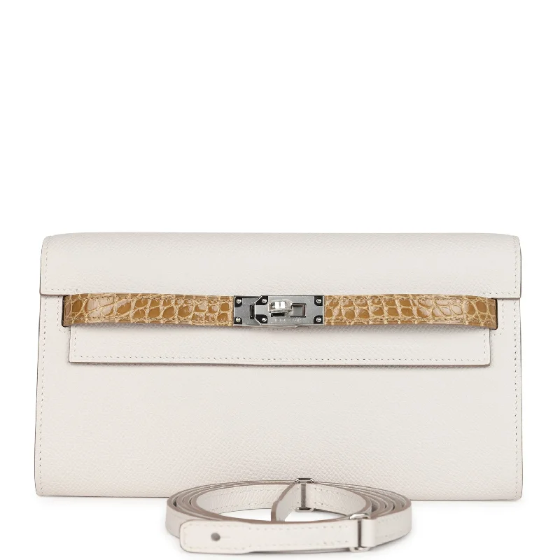 Bags With Discounts Hermes Kelly Wallet To Go Touch Gris Pale Epsom and Beige Sable Shiny Alligator Palladium Hardware Bags With Discounts Hermes Kelly Wallet To Go Touch Gris Pale Epsom and Beige Sable Shiny Alligator Palladium Hardware