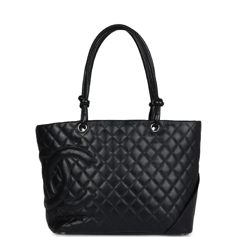Seasonal Clearance Bags For Summer Vintage Chanel Large Cambon Ligne Tote Black Calfskin Silver Hardware Seasonal Clearance Bags For Summer Vintage Chanel Large Cambon Ligne Tote Black Calfskin Silver Hardware