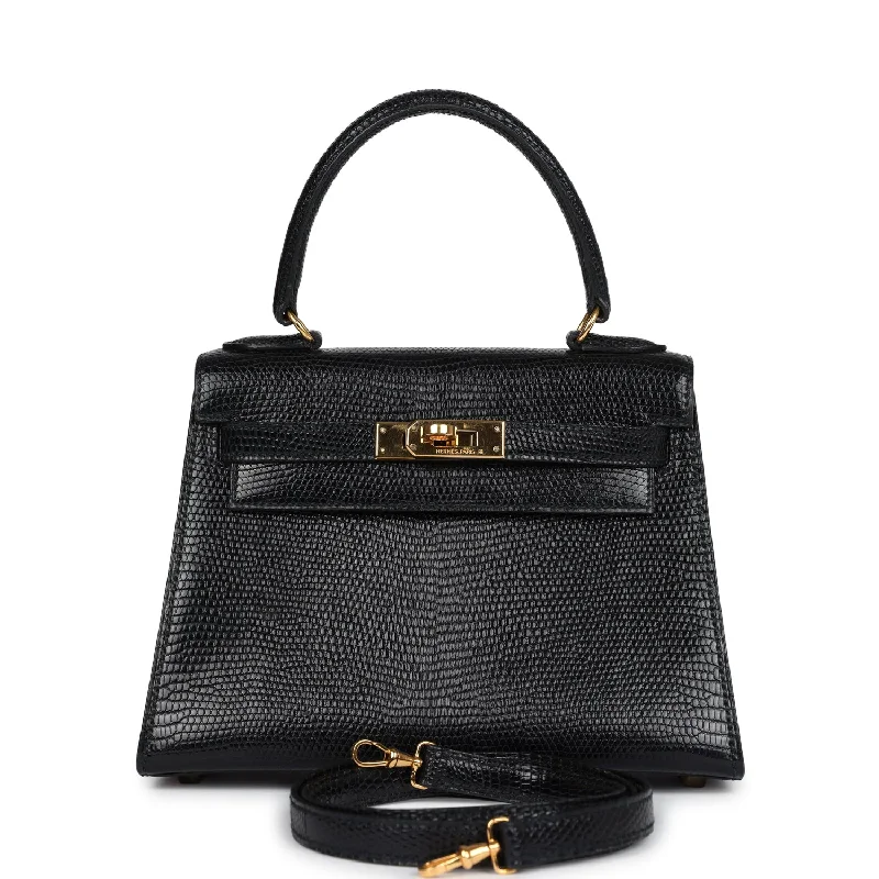 Seasonal Clearance Bags For Summer Vintage Hermes Kelly Sellier 20 Black Varanus Salvator Lizard Gold Hardware Seasonal Clearance Bags For Summer Vintage Hermes Kelly Sellier 20 Black Varanus Salvator Lizard Gold Hardware
