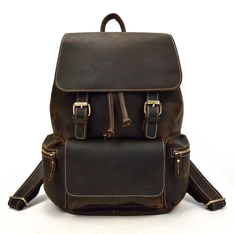 Bold And Flash-Sale Bags Crazy Horse Leather Backpack Men Retro School Backpack Laptop Backpack Travel Rucksack Bold And Flash-Sale Bags Crazy Horse Leather Backpack Men Retro School Backpack Laptop Backpack Travel Rucksack