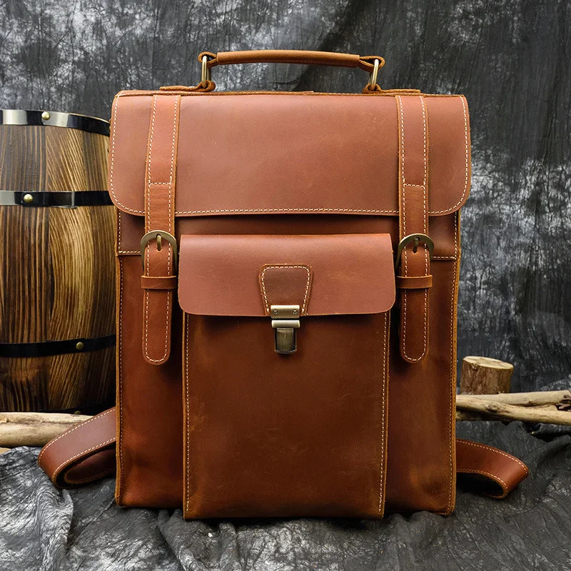 Elegant New Year Party Bags With Flash Sales Handmade Crazy Horse Leather Handbag Backpack for Men Elegant New Year Party Bags With Flash Sales Handmade Crazy Horse Leather Handbag Backpack for Men
