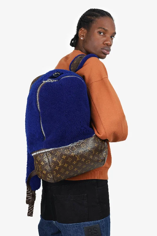 Halloween-Themed Louis Vuitton x Marc Newson 2015 Brown/Blue Monogram Shearling Backpack Halloween-Themed Louis Vuitton x Marc Newson 2015 Brown/Blue Monogram Shearling Backpack