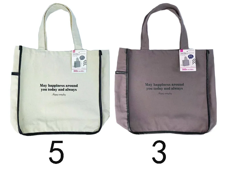 Affordable Bags For Budget Shoppers Tote Bag -With Single Side Pocket - Piping Design- Affordable Bags For Budget Shoppers Tote Bag -With Single Side Pocket - Piping Design-