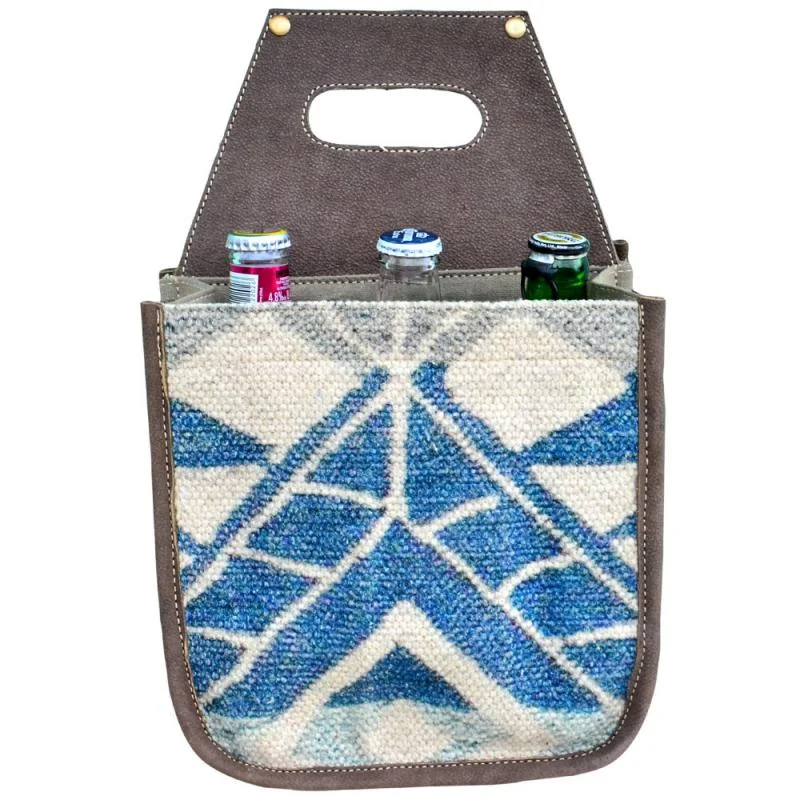 Sporty Bags For Active And Athletic Lifestyles Blue & Gray Fabric Bottle 6 Pack Canvas Tote Sporty Bags For Active And Athletic Lifestyles Blue & Gray Fabric Bottle 6 Pack Canvas Tote