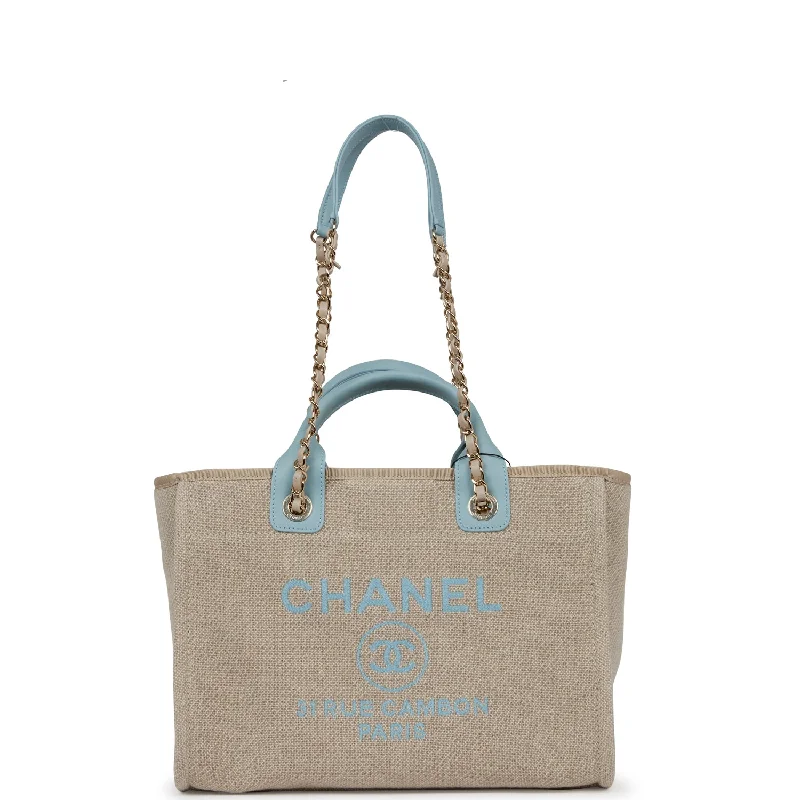 Customizable Bags For Personalized Style Chanel Small Deauville Shopping Tote Blue and Beige Boucle Light Gold Hardware Customizable Bags For Personalized Style Chanel Small Deauville Shopping Tote Blue and Beige Boucle Light Gold Hardware