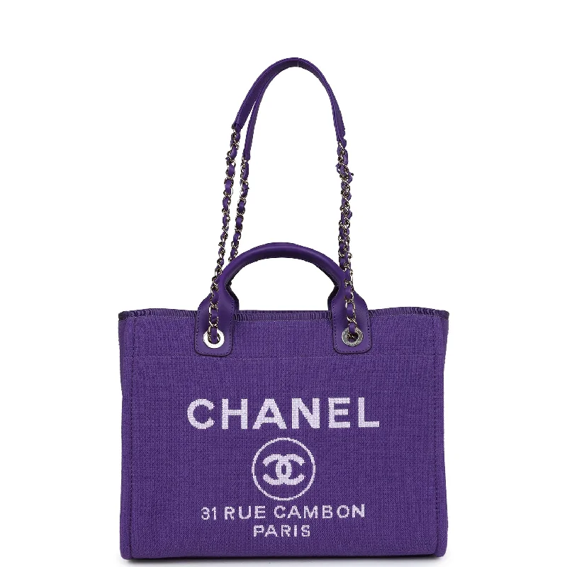 Trendy Bags For Women And Men In 2025 Chanel Small Deauville Shopping Tote Purple Canvas Gold Hardware Trendy Bags For Women And Men In 2025 Chanel Small Deauville Shopping Tote Purple Canvas Gold Hardware