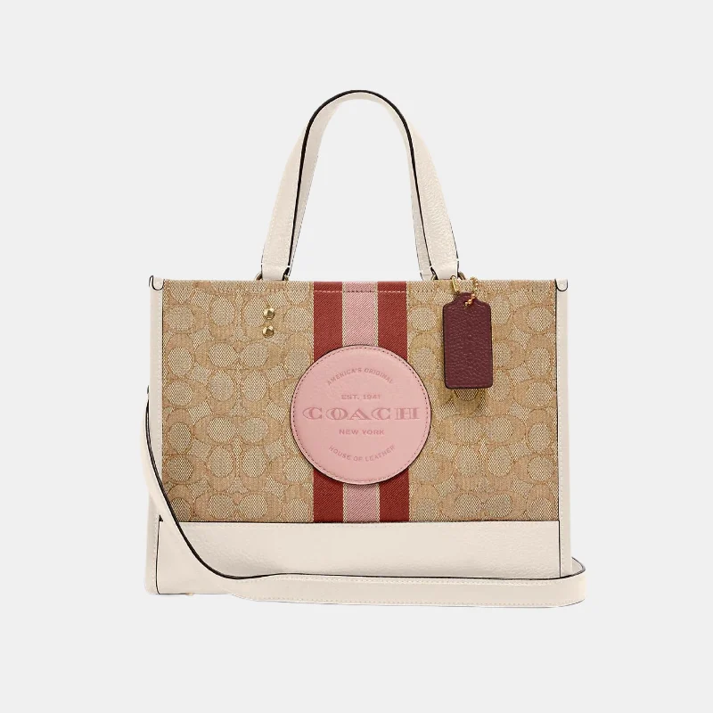 Uxury Designer Handbag Brands Coach Dempsey Carryall In Signature Jacquard With Stripe And Coach Patch Uxury Designer Handbag Brands Coach Dempsey Carryall In Signature Jacquard With Stripe And Coach Patch