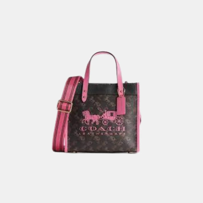 Cyber Monday Discounts On Bags Coach Field Tote In Signature Canvas With Horse And Carriage Print Bag Small - Pink Cyber Monday Discounts On Bags Coach Field Tote In Signature Canvas With Horse And Carriage Print Bag Small - Pink