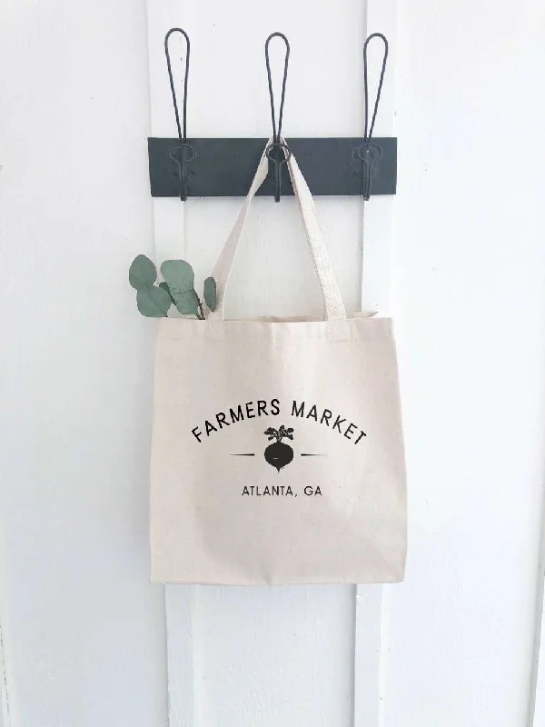 Luxury Bags For Professionals With Discounts Farmers Market with City and State - Canvas Tote Bag Luxury Bags For Professionals With Discounts Farmers Market with City and State - Canvas Tote Bag