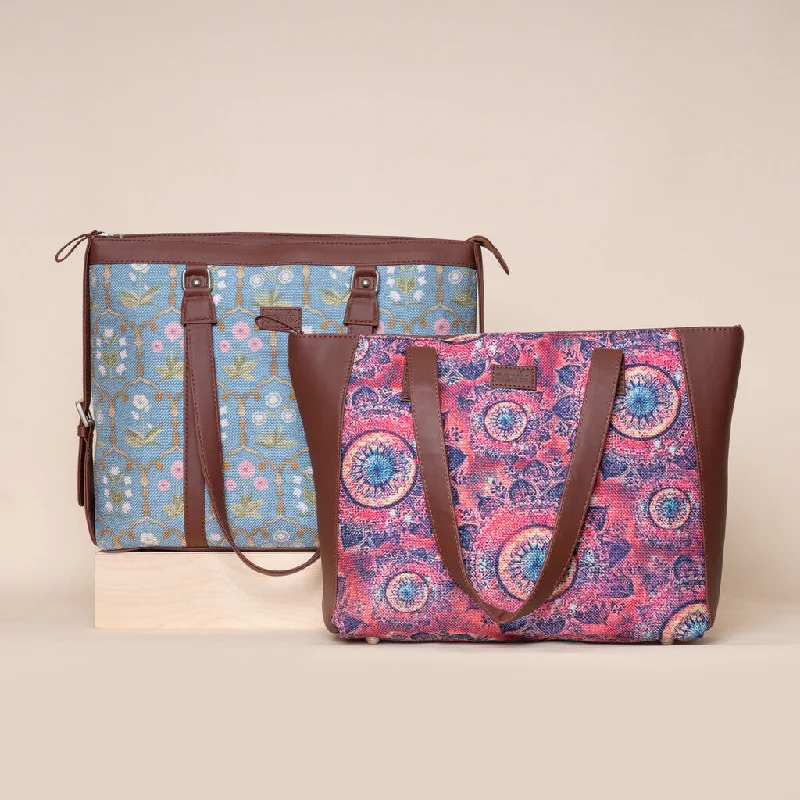 Bags For Personalized Gifts Jaipur Fresco & Space Chakra - Office Bag & Side Tote Bag Combo Bags For Personalized Gifts Jaipur Fresco & Space Chakra - Office Bag & Side Tote Bag Combo