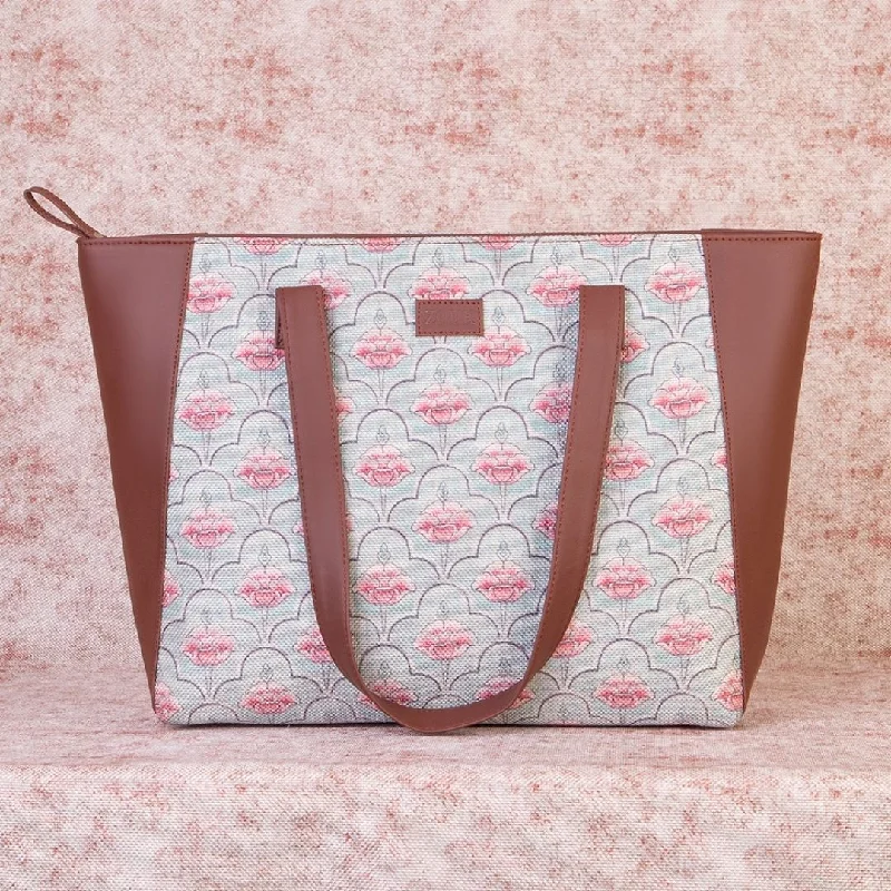 Eco-Friendly Bags For Sustainable Fashion Lovers Karur Aquamarine Floral Motif Side Tote Bag Eco-Friendly Bags For Sustainable Fashion Lovers Karur Aquamarine Floral Motif Side Tote Bag