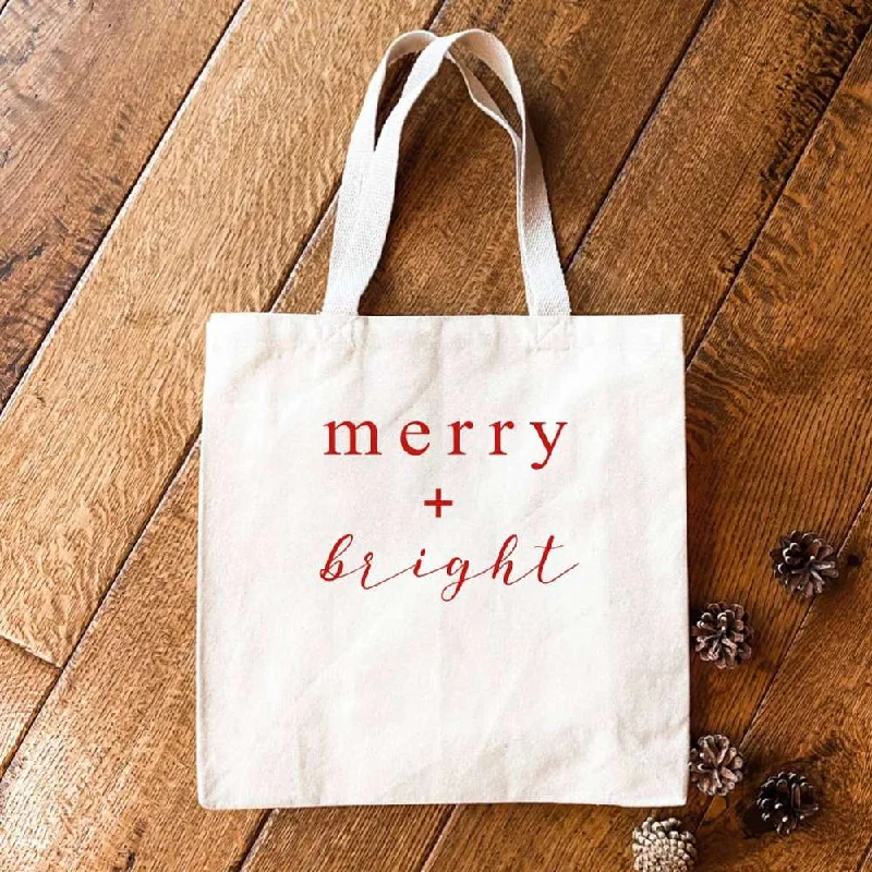 Romantic Valentine's Day Bags With Promotions Merry + Bright Script - Christmas Tote Bag Romantic Valentine's Day Bags With Promotions Merry + Bright Script - Christmas Tote Bag