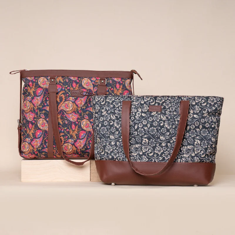Bag For Luxury Lovers Paisley Print & FloMotif - Office Bag & Shoulder Tote Bag Combo Bag For Luxury Lovers Paisley Print & FloMotif - Office Bag & Shoulder Tote Bag Combo