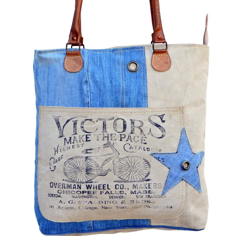 Eco-Friendly Bags With Promotions Victor's Blue Canvas Tote