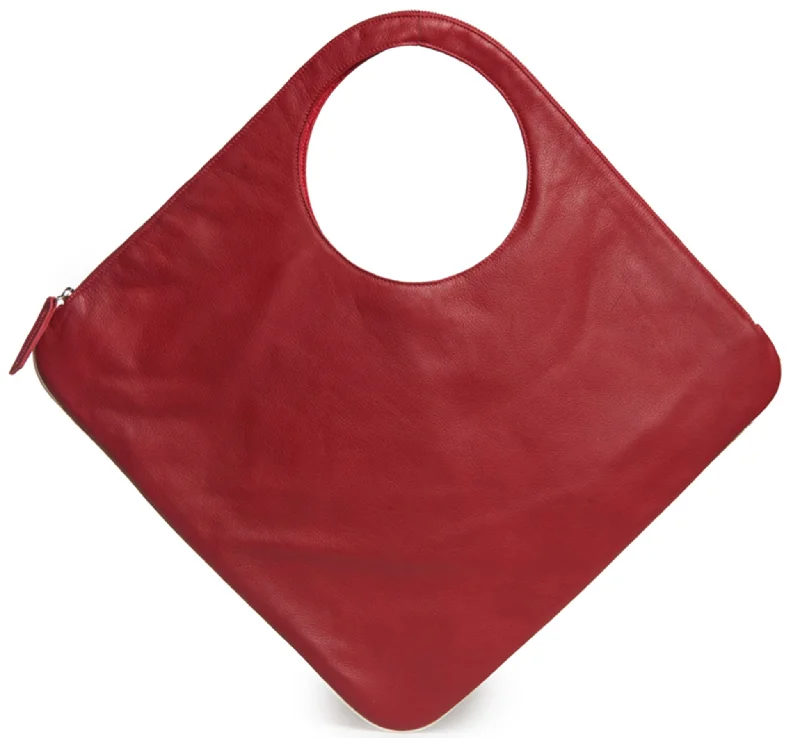 Black Friday And Cyber Monday Bag Deals Diamond Shoulder Bag in Red with Pearl Trim Black Friday And Cyber Monday Bag Deals Diamond Shoulder Bag in Red with Pearl Trim