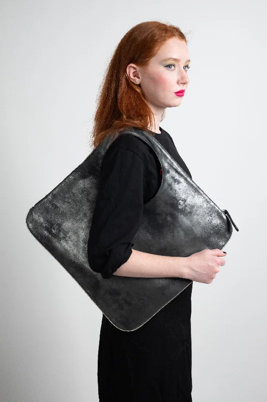 Sporty Bags For Active And Athletic Lifestyles Diamond Shoulder Bag in Graphite Matte with Pearl Trim Sporty Bags For Active And Athletic Lifestyles Diamond Shoulder Bag in Graphite Matte with Pearl Trim