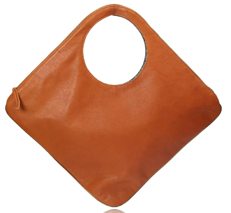 Luxury Bags On Sale Diamond Shoulder Bag in Whiskey with Gold Trim