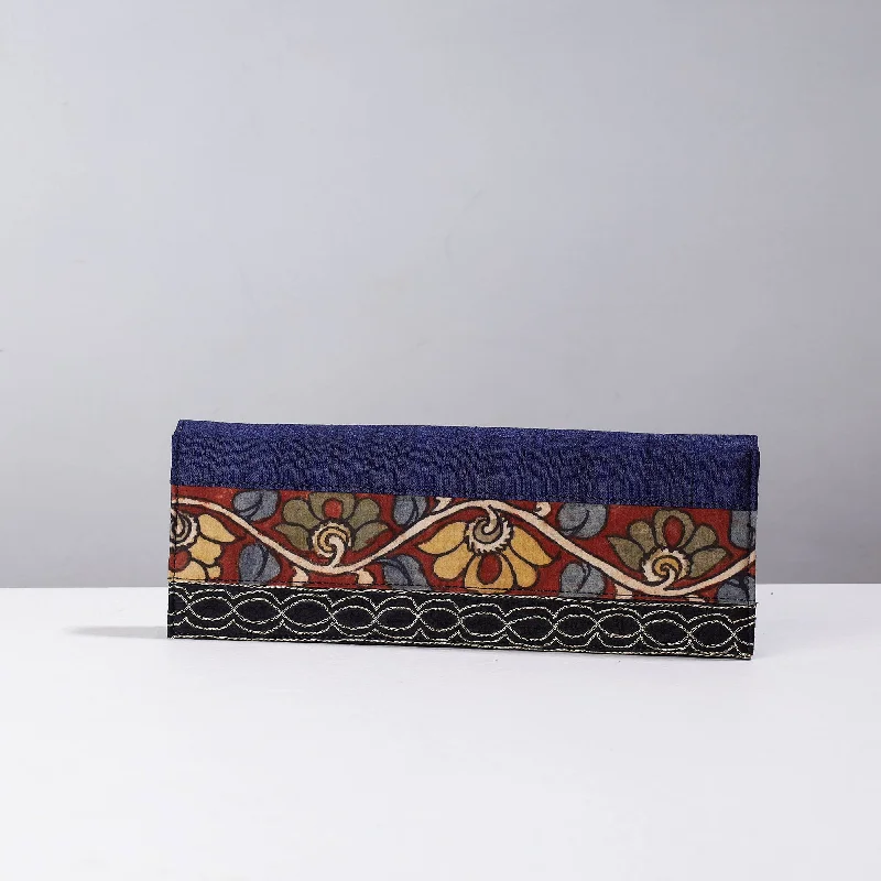 Trendy Bags For Women And Men In 2025 Blue - Handpainted Kalamkari Natural Dyed Ghicha Silk Clutch Trendy Bags For Women And Men In 2025 Blue - Handpainted Kalamkari Natural Dyed Ghicha Silk Clutch