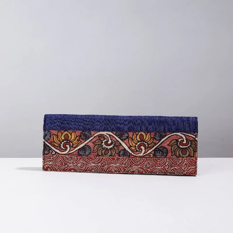 Affordable Bags For College Students On Sale Blue - Handpainted Kalamkari Natural Dyed Ghicha Silk Clutch Affordable Bags For College Students On Sale Blue - Handpainted Kalamkari Natural Dyed Ghicha Silk Clutch