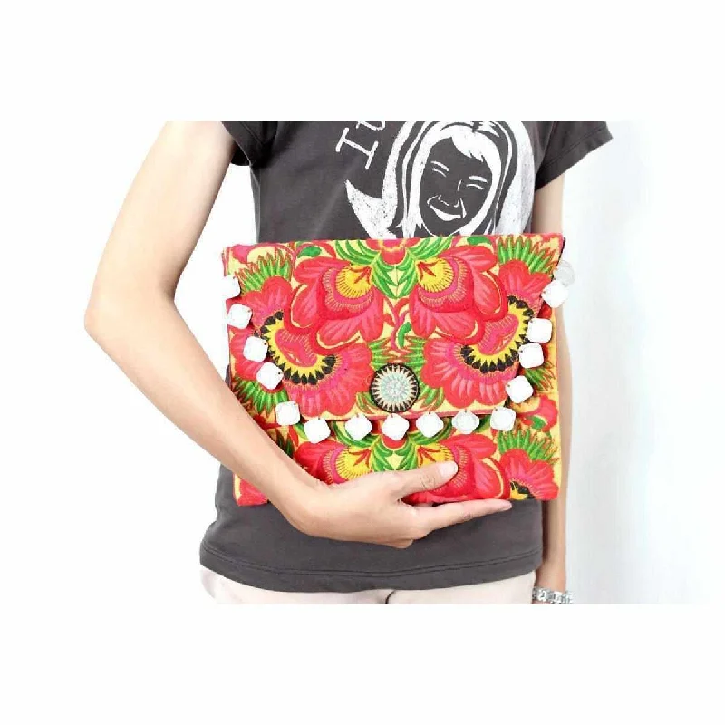 Edgy Bags For Bold And Daring Fashionistas Hmong Embroidered Carnival Coin Clutch | iPad Bag - Thailand Edgy Bags For Bold And Daring Fashionistas Hmong Embroidered Carnival Coin Clutch | iPad Bag - Thailand