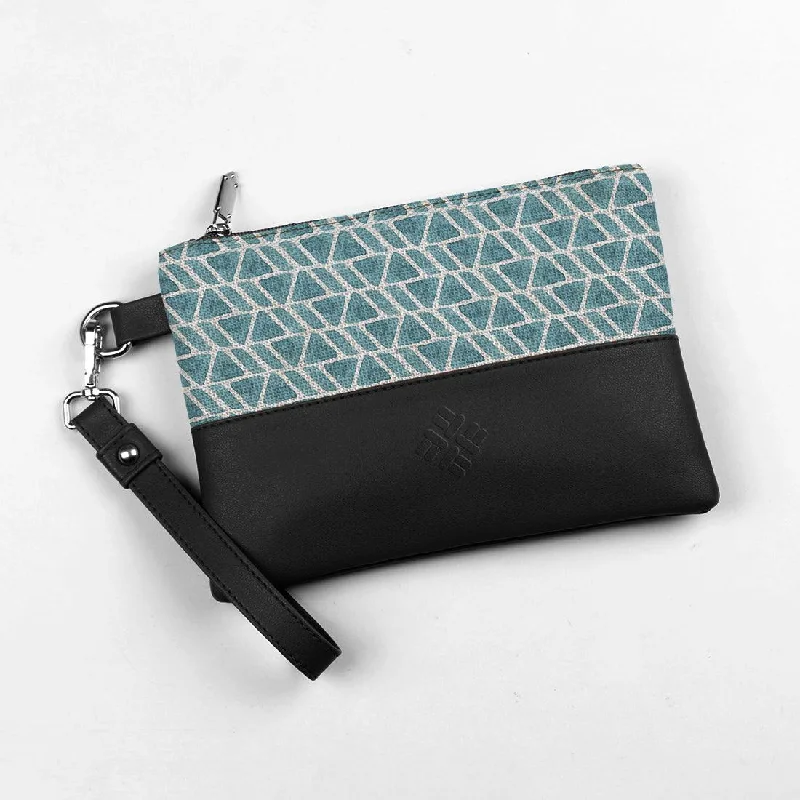 Luxury Bags Black Toiletry Pouch African Blue