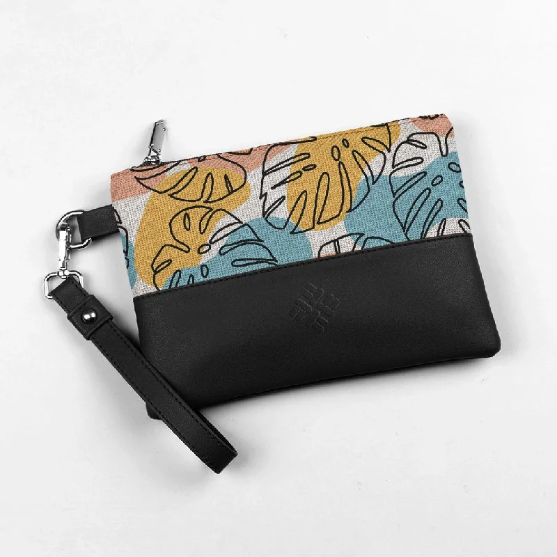 Eco-Friendly Bags For Sustainable Fashion Lovers Black Toiletry Pouch Leafs