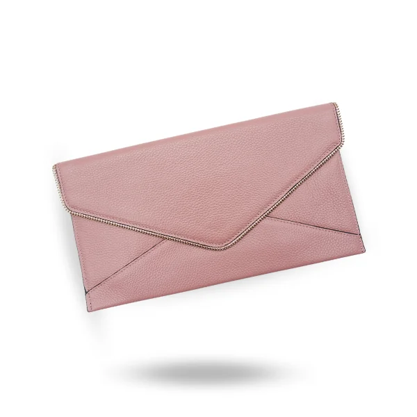 Bags For College Students On A Budget CASTLECRAG - Dusty Rose Pink Genuine Leather Clutch with Zipper Detailing Bags For College Students On A Budget CASTLECRAG - Dusty Rose Pink Genuine Leather Clutch with Zipper Detailing