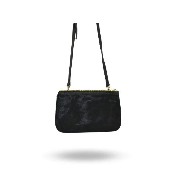 Vintage Bags For Retro And Classic Fashion Lovers DOCKLANDS- Women's Black Vegan & Cowhide Leather Crossbody Bag Vintage Bags For Retro And Classic Fashion Lovers DOCKLANDS- Women's Black Vegan & Cowhide Leather Crossbody Bag