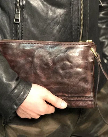 Luxury Bags With Premium Materials And Craftsmanship Handmade Genuine Leather Mens Clutch Cool Slim Wallet Zipper Clutch Wristlet Wallet for Men Luxury Bags With Premium Materials And Craftsmanship Handmade Genuine Leather Mens Clutch Cool Slim Wallet Zipper Clutch Wristlet Wallet for Men