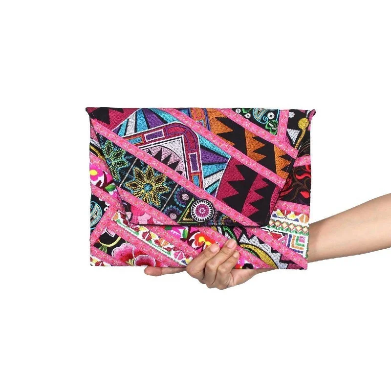 Customizable Bags For Personalized Style Patchwork Embroidered Clutch / iPad Bag - Thailand Customizable Bags For Personalized Style Patchwork Embroidered Clutch / iPad Bag - Thailand