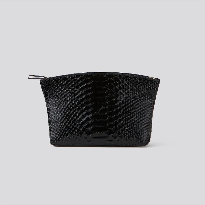 Festival Bags For Concerts And Events TAYLOR MINI CLUTCH BLACK PYTHON