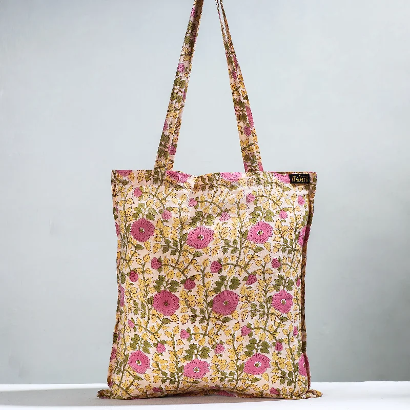 Stylish Bags For Fashion Bloggers Yellow - Sanganeri Block Printed Cotton Jhola Bag Stylish Bags For Fashion Bloggers Yellow - Sanganeri Block Printed Cotton Jhola Bag