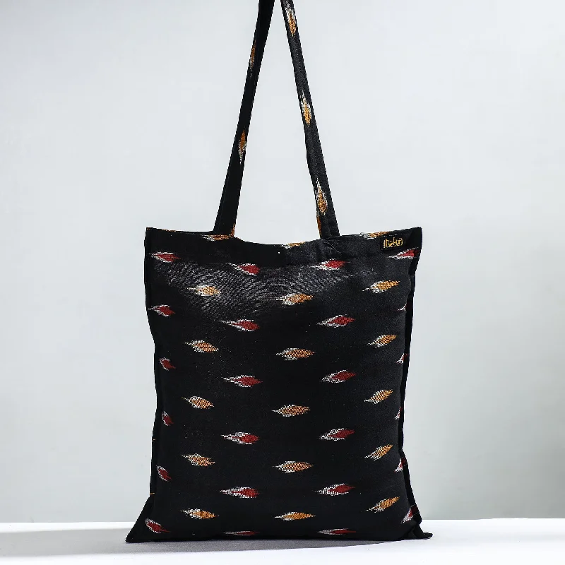 Bags With Limited-Time Deals Black - Handcrafted Pochampally Ikat Weave Cotton Jhola Bag Bags With Limited-Time Deals Black - Handcrafted Pochampally Ikat Weave Cotton Jhola Bag