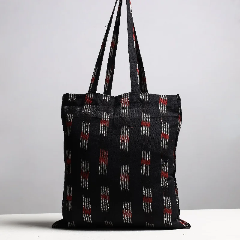 Affordable Bags For College Students On Sale Black - Handcrafted Pochampally Ikat Weave Cotton Jhola Bag Affordable Bags For College Students On Sale Black - Handcrafted Pochampally Ikat Weave Cotton Jhola Bag