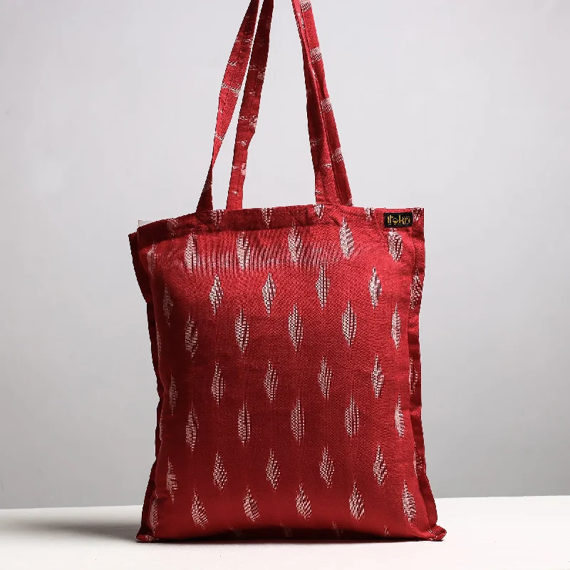 New Year Party Bag For Celebrations Red - Handcrafted Pochampally Ikat Weave Cotton Jhola Bag New Year Party Bag For Celebrations Red - Handcrafted Pochampally Ikat Weave Cotton Jhola Bag