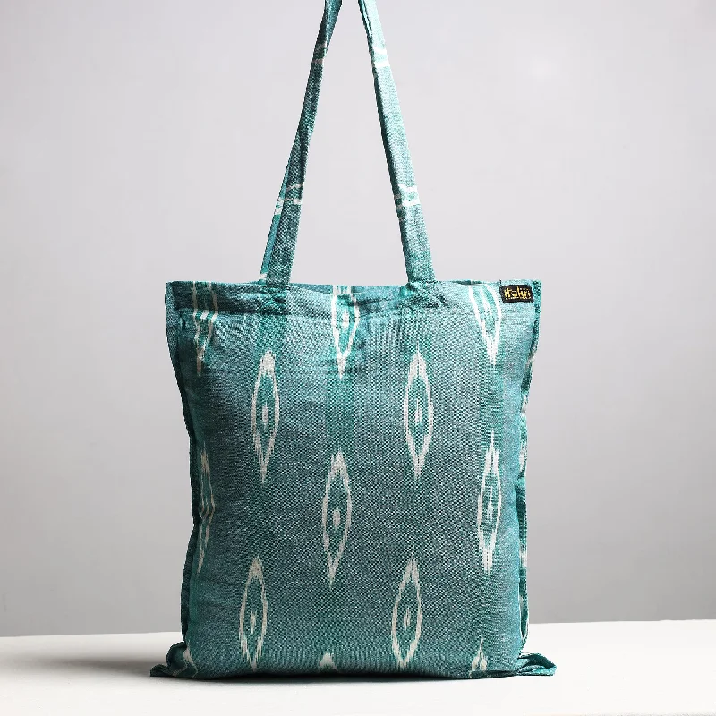 Glamorous Bags For Evening Events And Parties Green - Handcrafted Pochampally Ikat Weave Cotton Jhola Bag Glamorous Bags For Evening Events And Parties Green - Handcrafted Pochampally Ikat Weave Cotton Jhola Bag