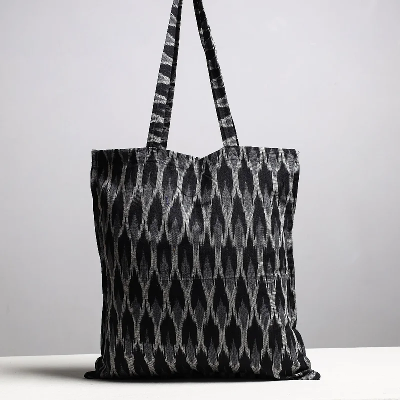 Bags With Tsa-Approved Features Black - Handcrafted Pochampally Ikat Weave Cotton Jhola Bag Bags With Tsa-Approved Features Black - Handcrafted Pochampally Ikat Weave Cotton Jhola Bag