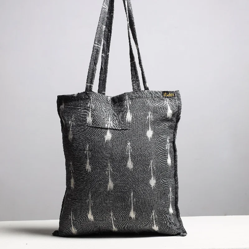Bags With Limited-Time Deals Grey - Handcrafted Pochampally Ikat Weave Cotton Jhola Bag Bags With Limited-Time Deals Grey - Handcrafted Pochampally Ikat Weave Cotton Jhola Bag