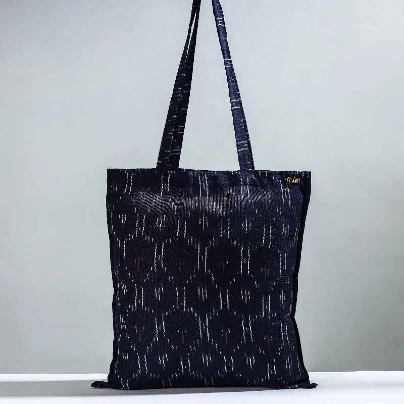 High-Quality Bags On Flash Sale Blue - Handcrafted Pochampally Ikat Weave Cotton Jhola Bag High-Quality Bags On Flash Sale Blue - Handcrafted Pochampally Ikat Weave Cotton Jhola Bag