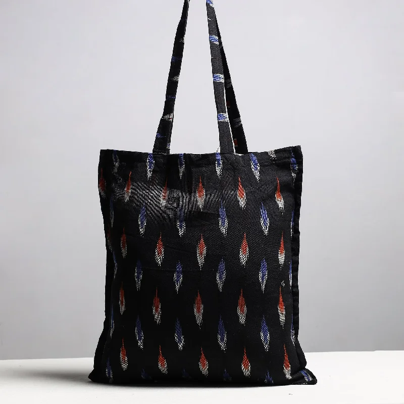 Designer-Inspired Bags At Budget-Friendly Prices Black - Handcrafted Pochampally Ikat Weave Cotton Jhola Bag Designer-Inspired Bags At Budget-Friendly Prices Black - Handcrafted Pochampally Ikat Weave Cotton Jhola Bag