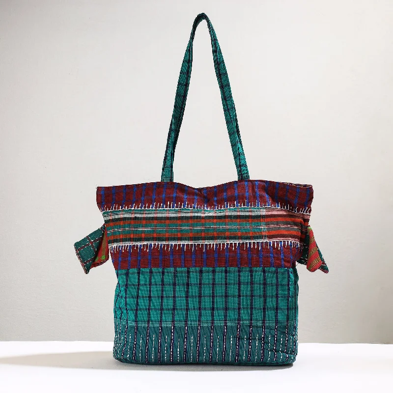 Limited-Time Offer On Trendy Bags Green - Handmade Gamcha Fabric Kantha Work Tote Bag Limited-Time Offer On Trendy Bags Green - Handmade Gamcha Fabric Kantha Work Tote Bag