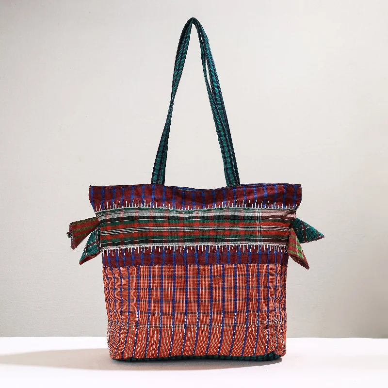 Limited-Time Offers On Trendy And Stylish Bags Peach - Handmade Gamcha Fabric Kantha Work Tote Bag Limited-Time Offers On Trendy And Stylish Bags Peach - Handmade Gamcha Fabric Kantha Work Tote Bag