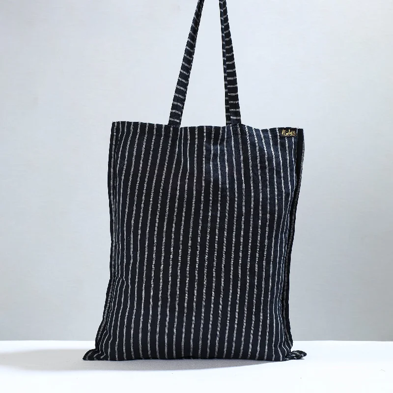 Valentine's Day Black - Jhiri Pure Handloom Cotton Jhola Bag 01
