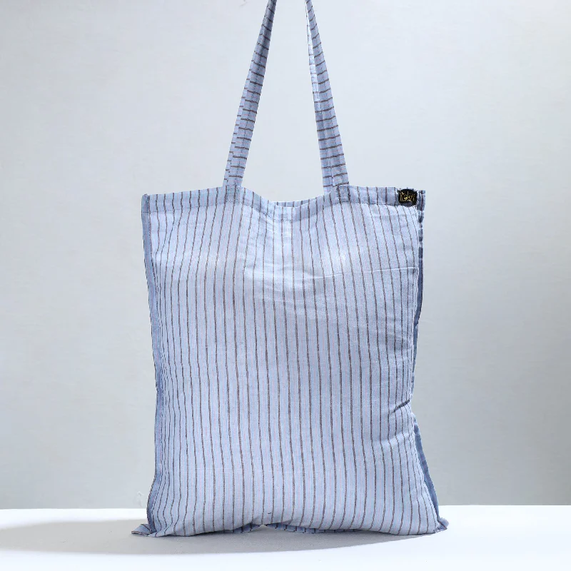 Bags For Sporty And Athletic Styles Blue - Jhiri Pure Handloom Cotton Jhola Bag 06