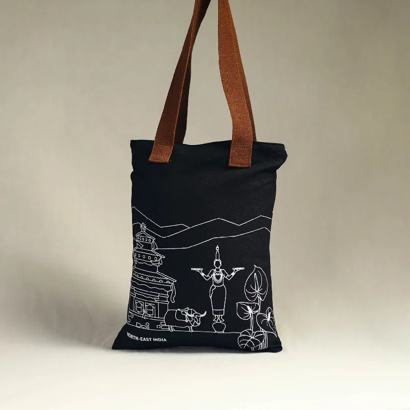 Professional Bags With Office Discounts Black - North-East India's Iconic Symbols Cotton Canvas Tote Bag Professional Bags With Office Discounts Black - North-East India's Iconic Symbols Cotton Canvas Tote Bag