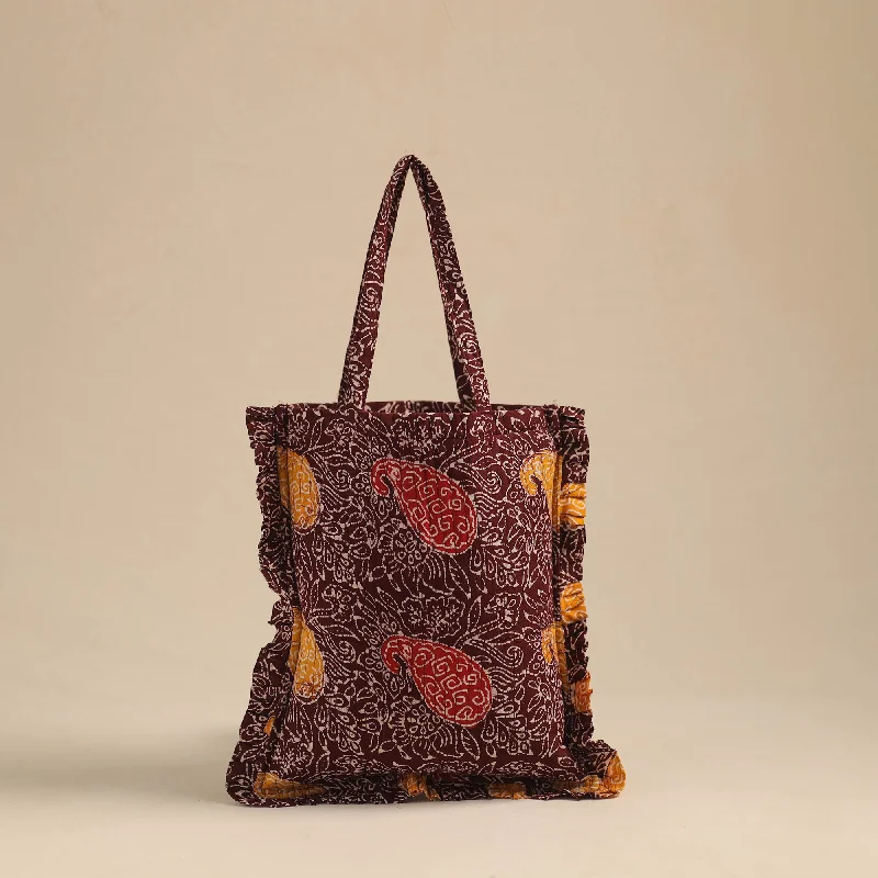 Cyber Monday Discounts On Bags Handcrafted Cotton Frill Jhola Bag 01
